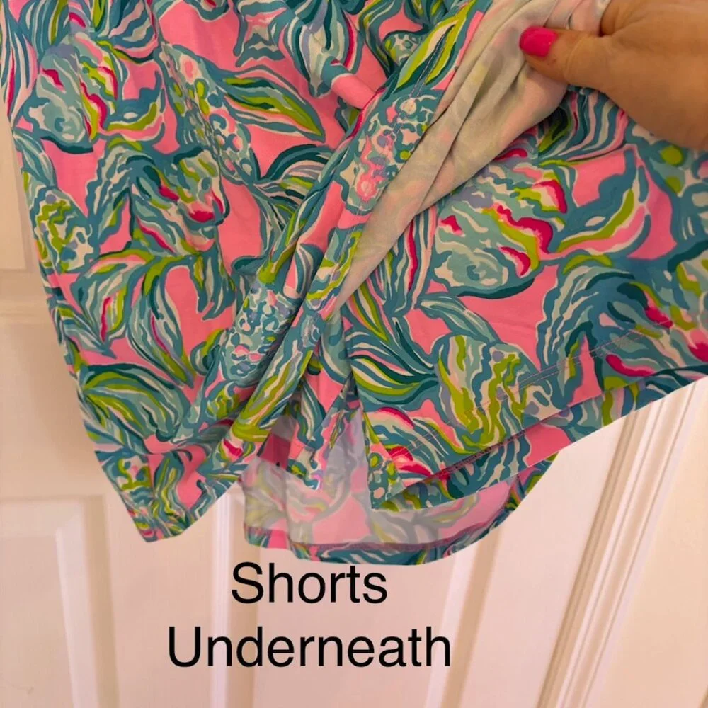Lilly Pulitzer Parigi Skort Romper Small NWT Pelican Pink - Off the Scales - Picture 6 of 10